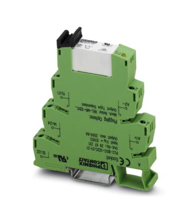 Phoenix Contact Interface Relay and Base; PLC-RPT-120UC/21-21; Universal; 6A; DPDT; 120VAC/DC IN; DIN Rail Mount; Push-In Connection
